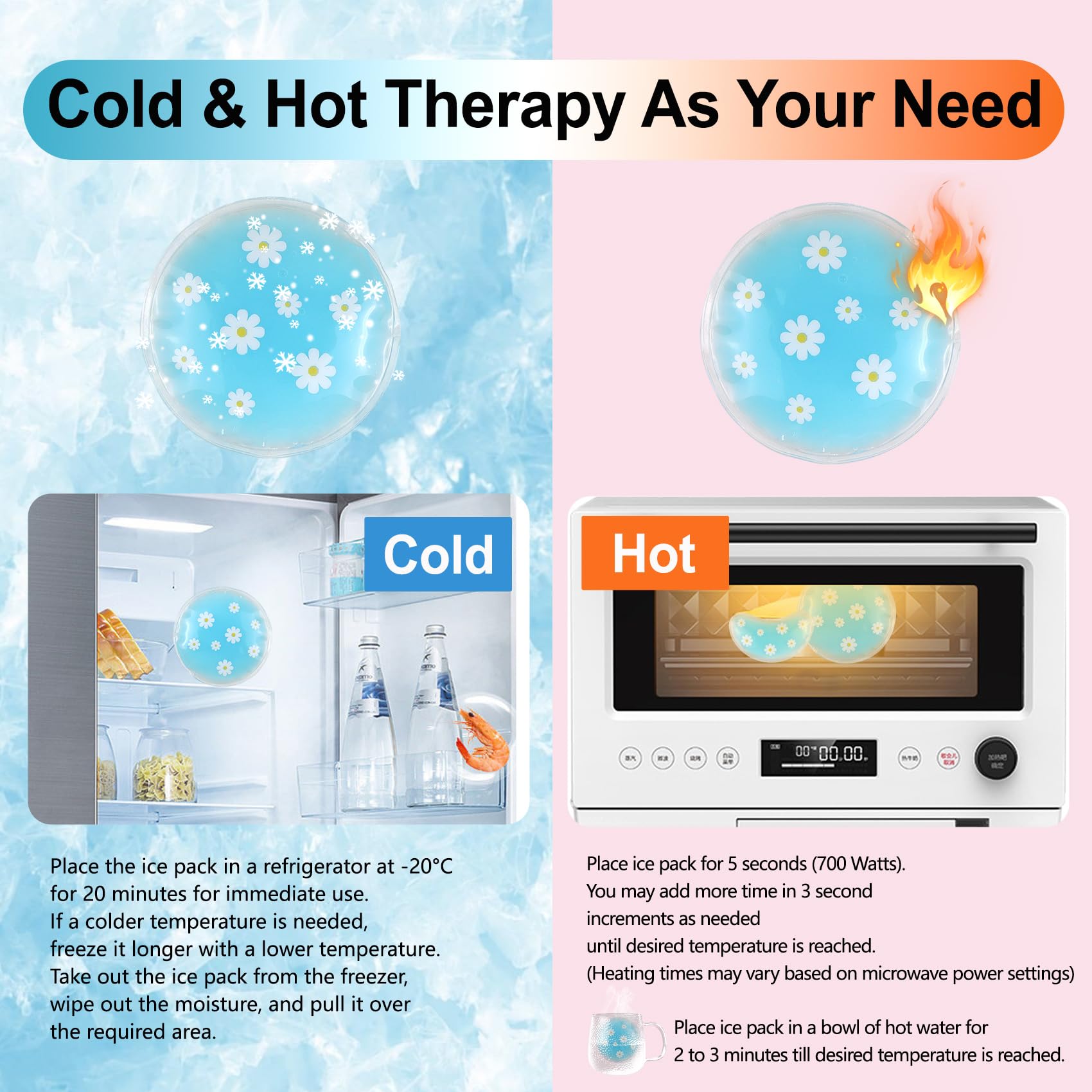 Gel Ice Pack Reusable Cooling Eye Pads and Under Patches,Eye Hot Cold Treatment for Redness,Pain Relief Relax