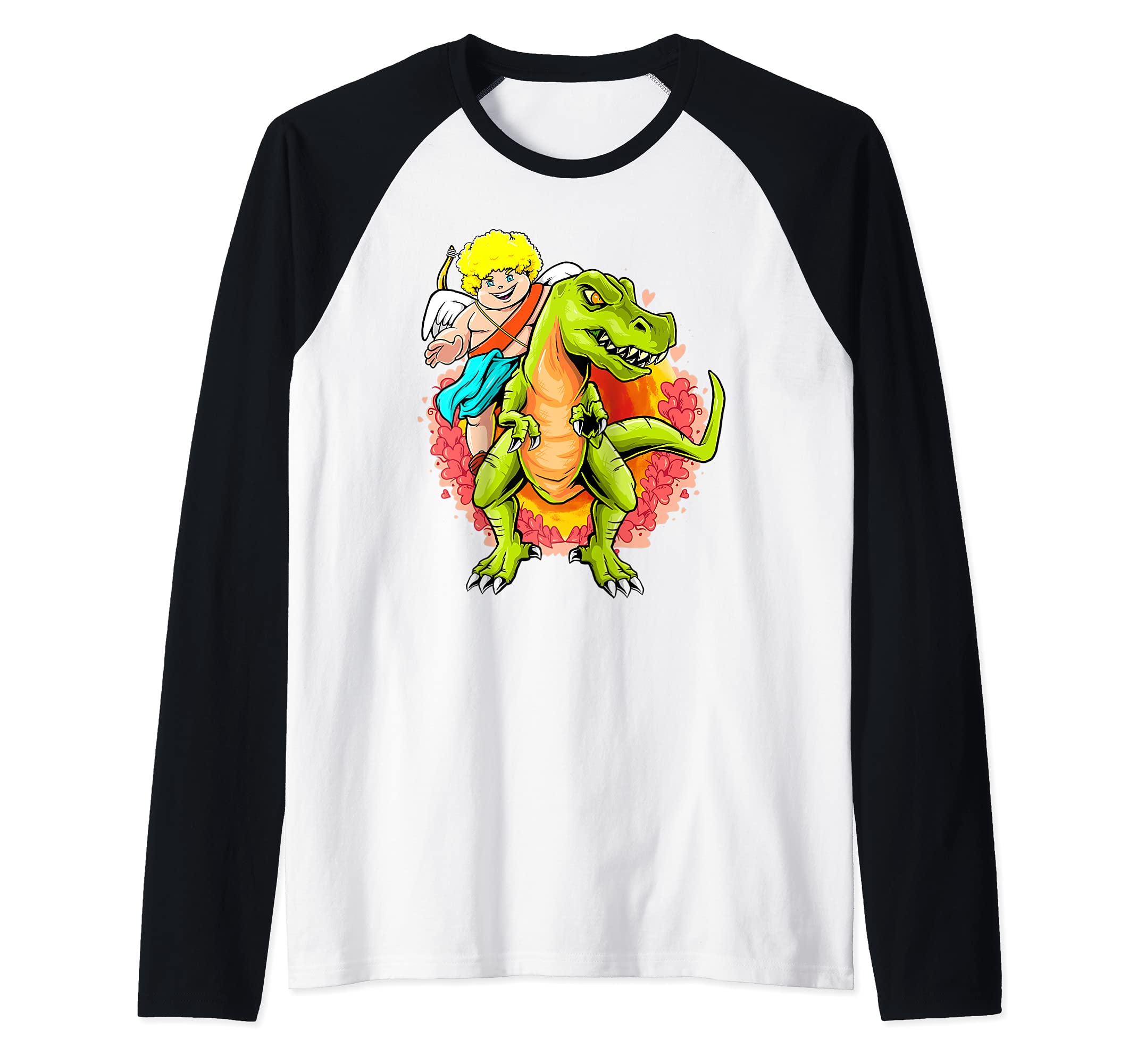 Cupidsaurus Rex Raglan Baseball Tee