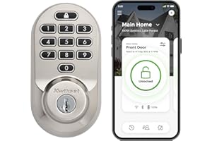 Kwikset Halo Wi-Fi Smart Lock, Keyless Entry Door Deadbolt, Geofence Auto-Unlock, Grade AAA Certified, No Hub Required Easy Install, Satin Nickel Lifetime Finish Warranty, Backlit Keypad
