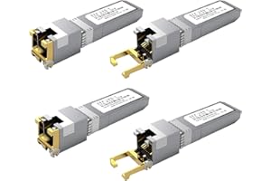 4PCS 10GBASE-T SFP+ RJ45 Copper Transceiver Module, Multi-Rate 1.25G/2.5G/5G/10G up to 30m - Compatible with TP-Link, Cisco S