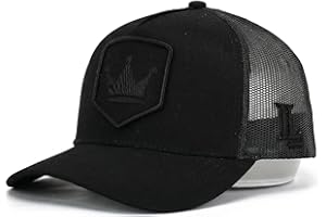LOLO LUCCI Premium Mesh Snapback Trucker Cap with Embroidered Shield Logo, Breathable Adjustable Baseball Hat for Men & Women