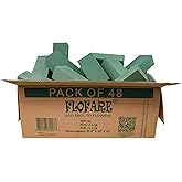 FLOFARE Pack of 48 Floral Foam Blocks for Fresh and Artificial Flowers, Each (7.8” L x 3.5” W x 2.4” H), Dry and Wet Floral Foam Blocks for Wedding, Birthdays, Home, Office, and Garden Decorations