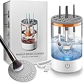 Electric Makeup Brush Cleaner Machine, Quick Efficient Deep Cleaning Makeup Brush, Automatic Spinning Cosmetic Brush Cleaner All Types of Brushes Portable Compact Design for Travel Home Use