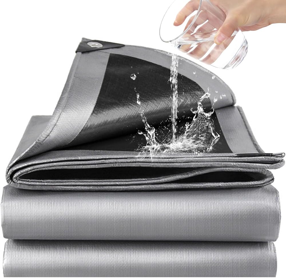 GKXLH Tarpaulin Waterproof Heavy Duty 3m x 6m Frost UV PE Plastic Tarp