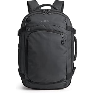 BAGSAMRT 35L Travel Backpack for Men Women, 17-In Carry on Backpack, Black | Airline Approved, Interior Wet Pocket, Large Sid