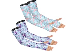 PAMASE Anti-slip Arm Sleeves - Gardening Cooling & UV Sun Protection Cover with Thumb Hole, Outdoor Plant Lover Women Gift