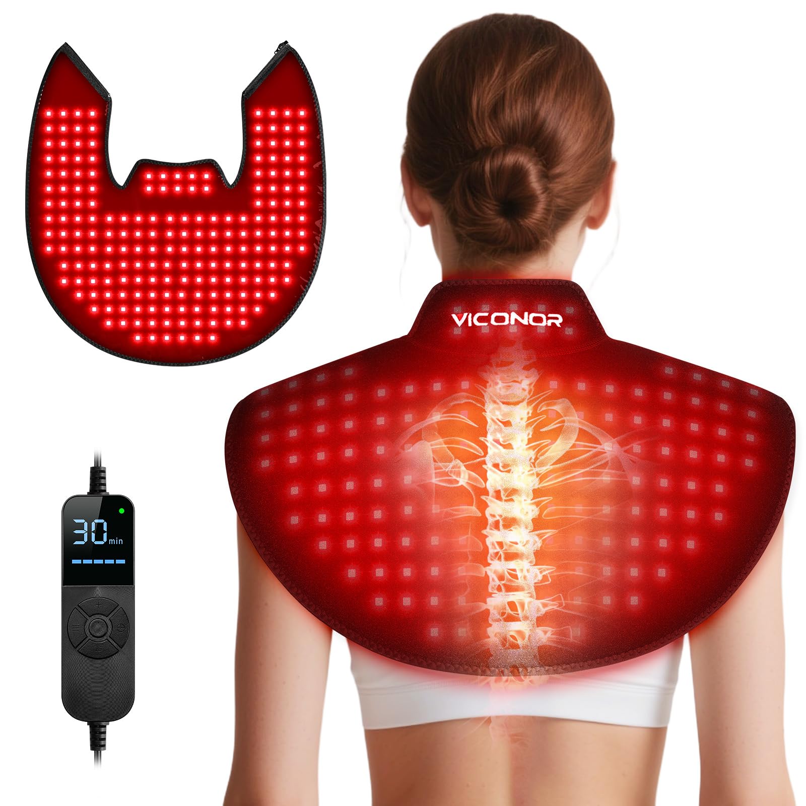 Photo 1 of Red Light Therapy for Neck and Shoulder, Infrared Light Therapy for Body at Indoor, Pain Relief, 194-LED, 660nm & 850nm, 30W High Power