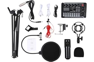 Suspension Microphone Kit Professional Sound Card & Microphone & Mic Arm Bracket Set F998 Live Soundcard BM800 Condenser Micr