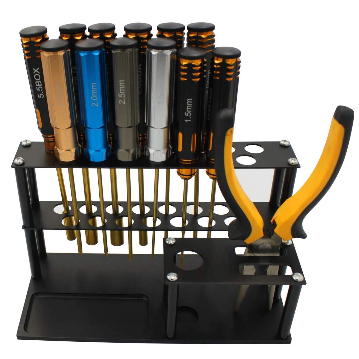 Screwdriver Organizers Screwdriver Storage Rack for Hex Cross Screw Driver RC Tools Kit Organizers 18 Holes Multi-Function Acrylic Tool Stand