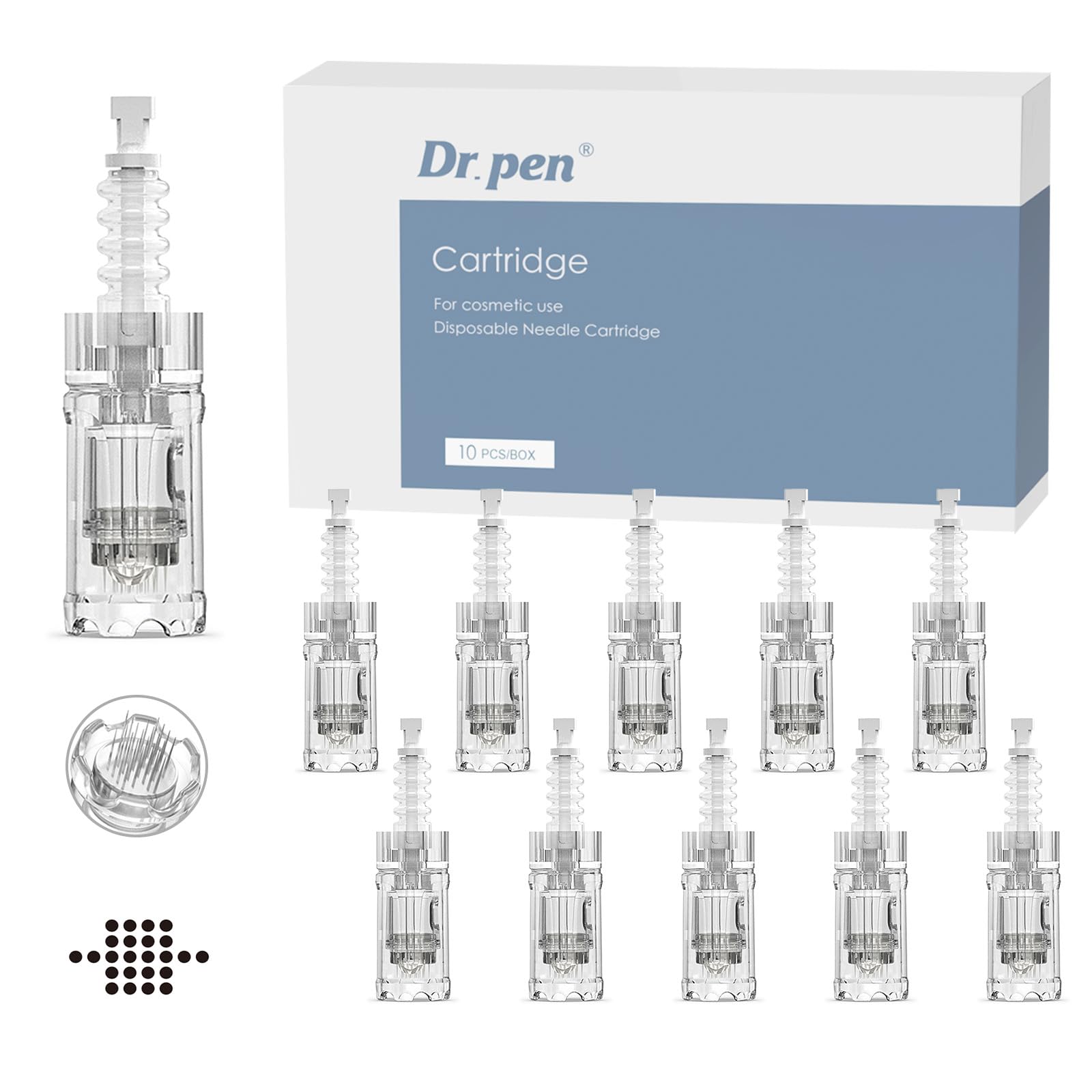 Dr.Pen A10 10 Pcs Microneedling Needles Dermapen Needles Disposable Replacement Cartridge Needles for Skin Care (24P)