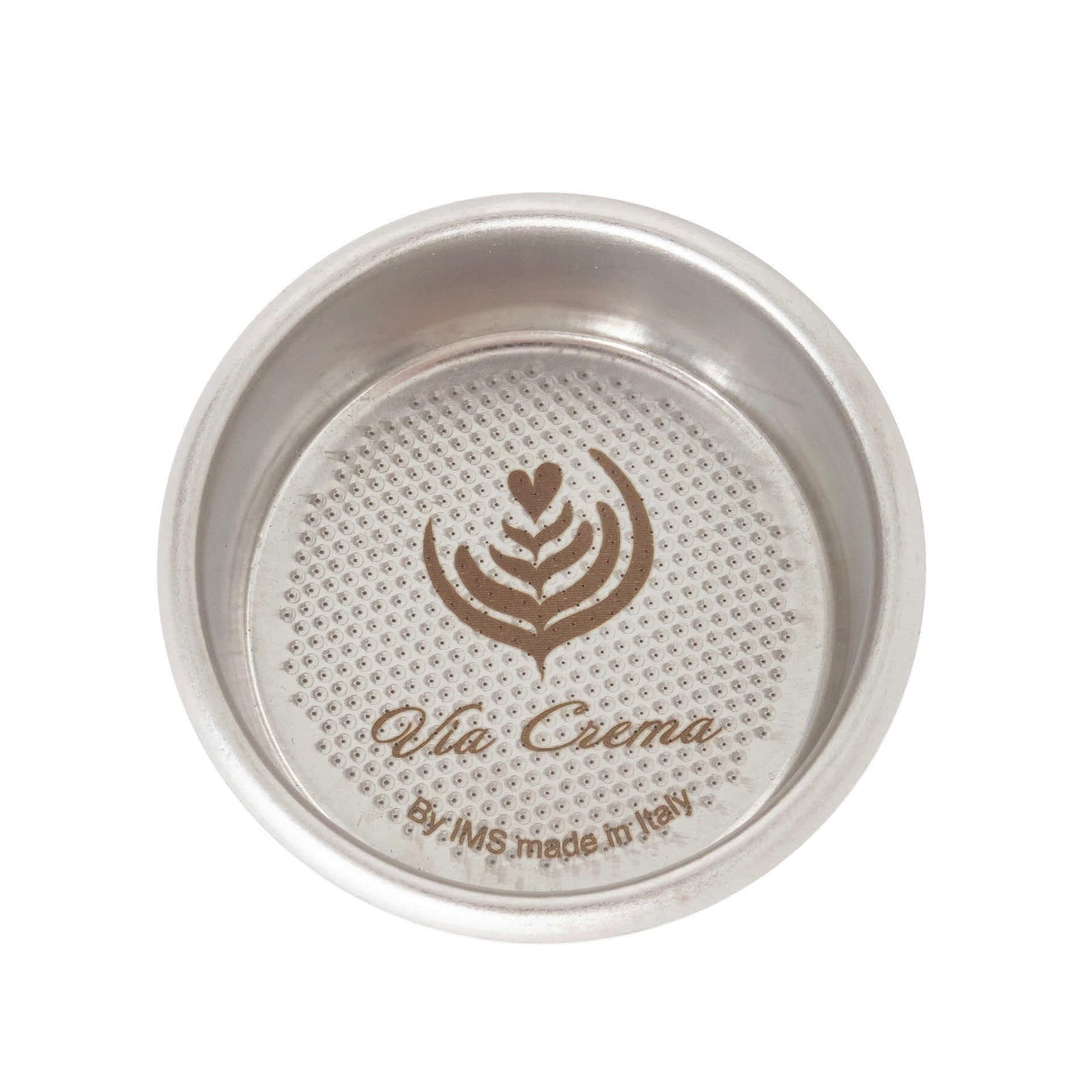 VIA CREMA Filter Basket Compatible with 54mm Breville Sage Espresso Machines Express, Bambino, Bambino Plus, Barista Pro Made in Italy by IMS (28MM 3 Cups)