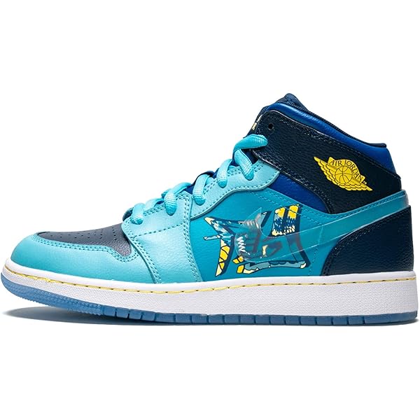 blue and yellow uptempos