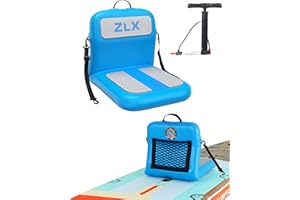 ZLX Paddle Board Seat with Back Support, Portable Kayak Seat, Air Pump Included, Universal Inflatable Seat for Adults, Foldable Ergonomic Design, Easy Fix for Outdoor Fishing/Kayaking/Camping