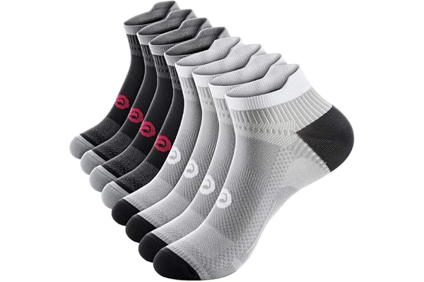 PAPLUS Ankle Compression Socks for Men and Women 2/4/6 Pairs, Low Cut Compression Running Socks with Ankle Support