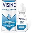 Visine Dry Eye Relief Lubricant Eye Drops, Artificial Tears with Polyethylene Glycol to Moisturize and Soothe Irritated, Gritty and Dry Eyes, Designed to Work Like Real Tears, 0.5 fl. oz