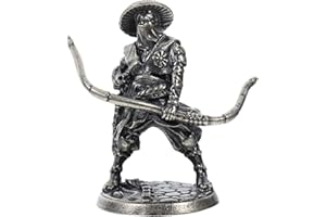 FRCOLOR Micro Japanese Samurai Statue Small Longbow Figurine for Miniature Garden Bonsai Ornament