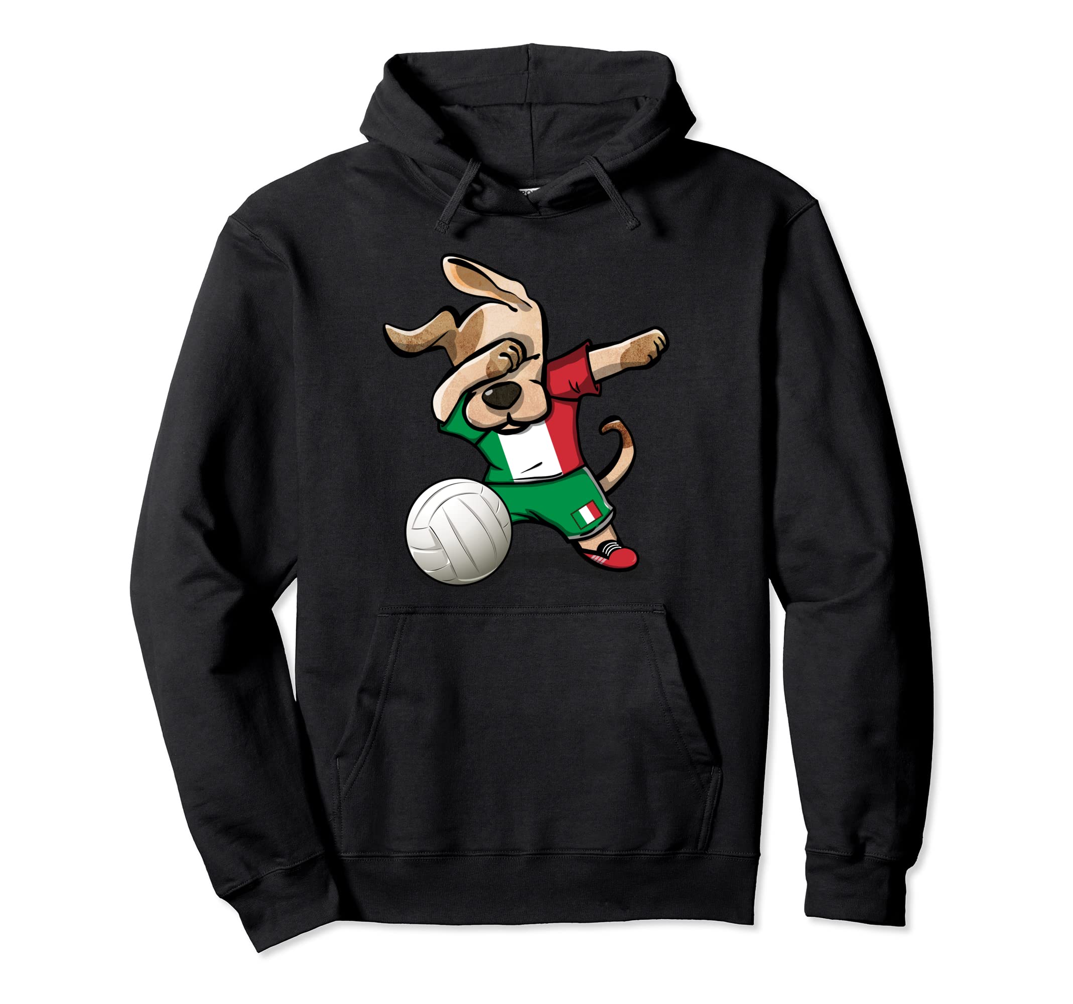 Dabbing Dog Proud Italy Volleyball Lovers - Italian Flag Pullover Hoodie