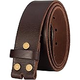 TYWestyles No Buckle Full Grain Leather Belt Men Women Fits With 1.5 Inch Buckle