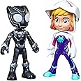 Spidey and His Amazing Friends Hero Reveal 2-Pack, Marvel Action-Figures, Mask-Flip Feature, Ghost-Spider and Black Panther, 3+ Years