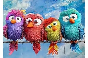 Bird Paint by Numbers Kits for Adults,Peinture a Numero Adulte,Easy Adult Painting by Number on Canvas for Beginner, DIY Wate