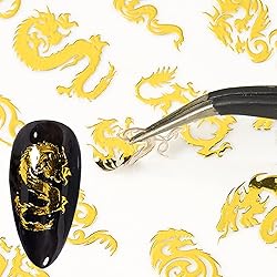 Gold Animal Nail Art Stickers, Butterfly Leopard