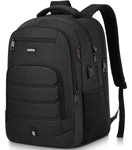 kadilong School Backpacks for Teen Boys Laptop Backpack Men,Bookbag College Computer Bag with USB Charging Port for Work Business Middle High School Student,Black : Electronics