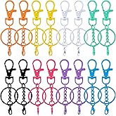 Winsyison 16pcs Colorful Swivel Snap Hook with Keyrings, Alloy Small Lobster Claw Clasps Keychain Clip, Heavy Duty Key Chain Hooks Clasps for Lanyard Keychains Backpacks DIY Crafts - 8 Colors