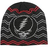 Grateful Dead Steal Your Face Knit Beanie Skull Cap Winter Hat - 2 Colors
