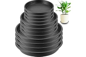 BamLue 12 Pack Upgrade Thickened Plant Saucer - 6 8 10 Inch Plant Trays Round Plastic Plant Drip Dishes for Indoor Outdoor Ga