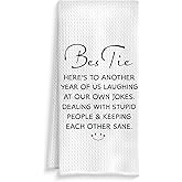 ROXMART Bestie Gifts Kitchen Towels, Gifts for Best Friends Women Dish Tea Towels, Long Distance Friendship Gift Decorative Hand Towel for Bathroom Kitchen, 16x24 Inch