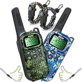 Toys for Boys Walkie Talkies for Kids 5 6 7 8 Year Old Boy Pretend Play Police Military Spy Hunt Camp Outdoor Toys for Kids Birthday Present Boys Gifts (Green Blue)
