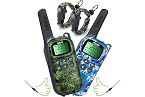 AIKMI Toys for Boys Walkie Talkies for Kids 5 6 7 8 Year Old Boy Toys Pretend Play Police Military Spy Hunt Camp Outdoor Toys for Kids Birthday Present Boys Gifts (Green Blue)