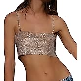 Women Shiny Rhinestone Spaghetti Strap Crop Top Sexy Crystal Backless Tank Tops Cami for Party Nightclub Festival