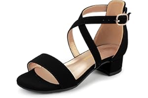 PANDANINJIA Girls Dress Shoes Toddler Kids Heels Sandals Ankle Strap Wedding Party Phoebe Flower Girl Shoes