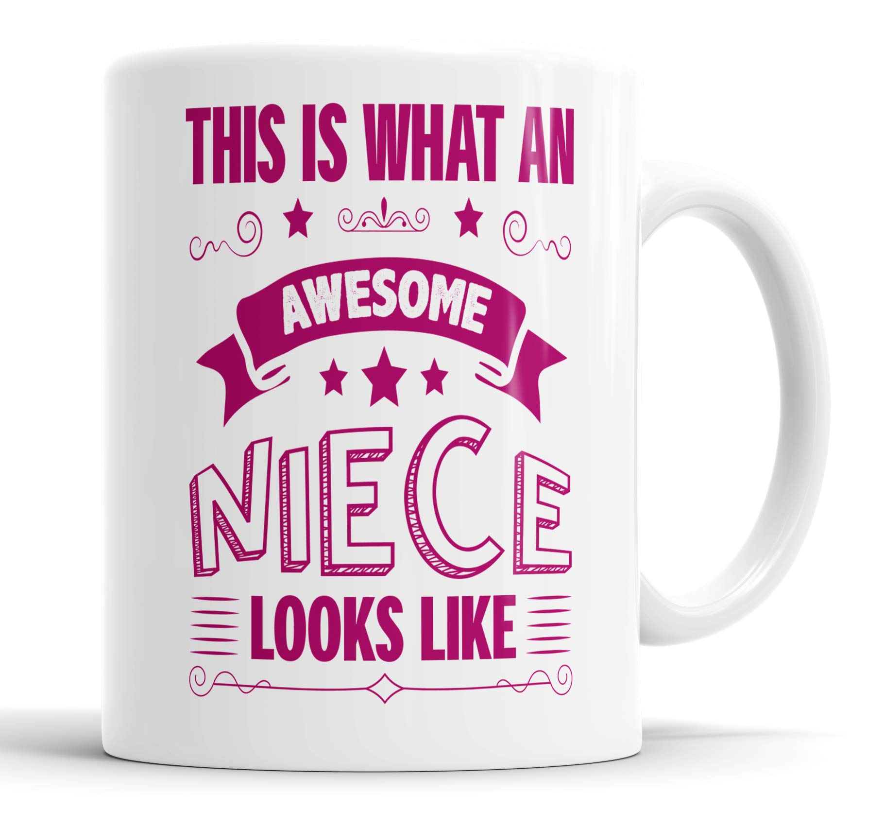 This is What an Awesome Niece Looks Like Mug Humour, Joke, Leaving Present, Friend Gift Cup Birthday Christmas, Ceramic Mugs