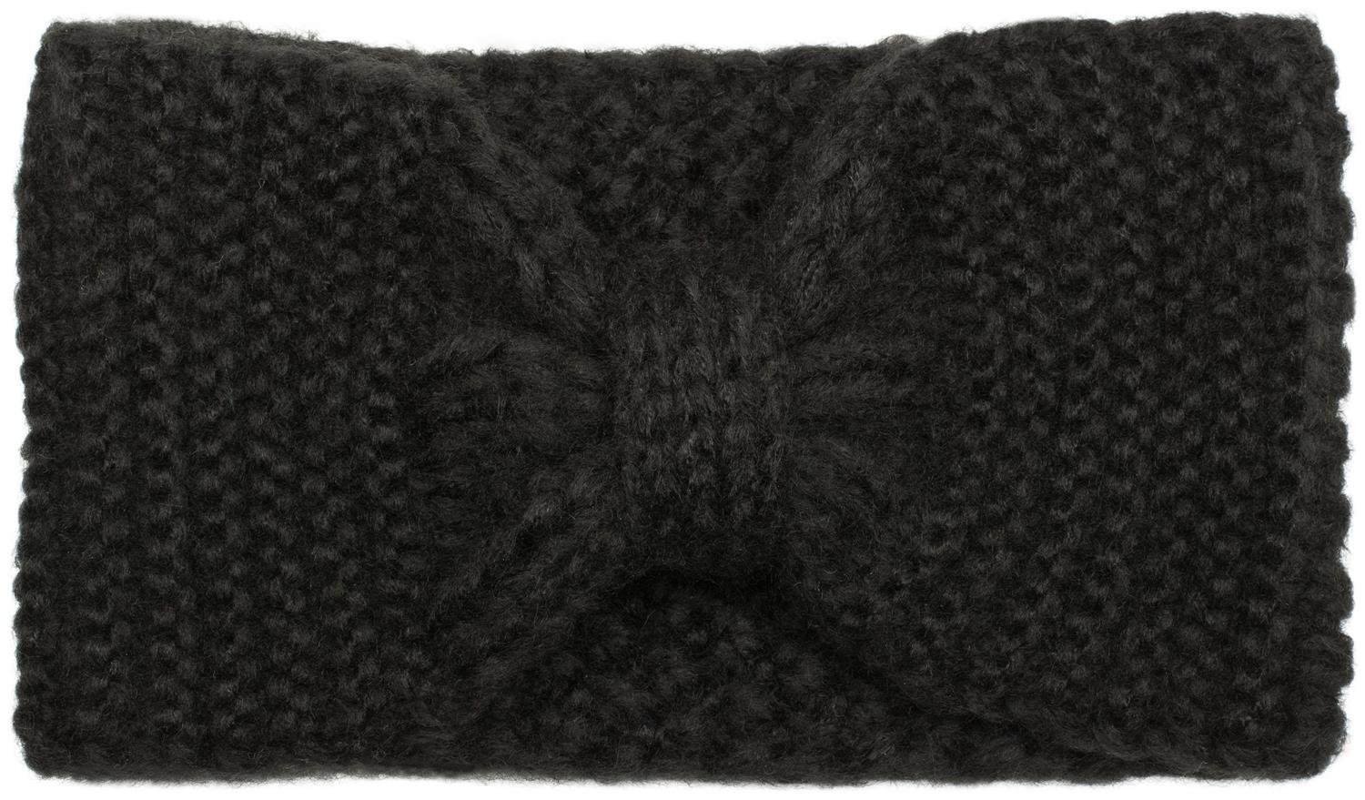 styleBREAKER headband with bow, rice stitch pattern, winter hairband, headband, ladies 04026006, color:Black — image 1