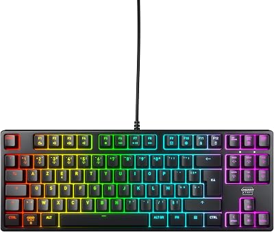 Cherry XTRFY K4V2 TKL, Clavier De Jeu Filaire sans Pavé Numérique, Disposition Française (AZERTY), Éclairage RGB, Commutateurs Mécaniques MX2A Red, Noir