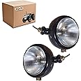 Bajato Black Headlights Assemblies with 12v Bulbs Competitive for David Brown 700 800 900 1200 1400 Series | Massey Ferguson 35 35X 65 765 | Case/IH Tractor B275 B250 B414 B444 Tractor Lights Parts