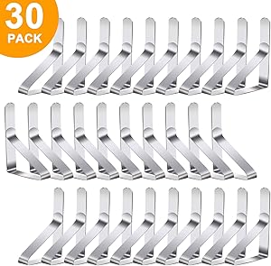 Childom 30 Packs Tablecloth Clips, Stainless Steel Tablecloth Clips Ideal Clips for Home, Kitchen, Restaurant, Weeding, Picnic, Patio and Party