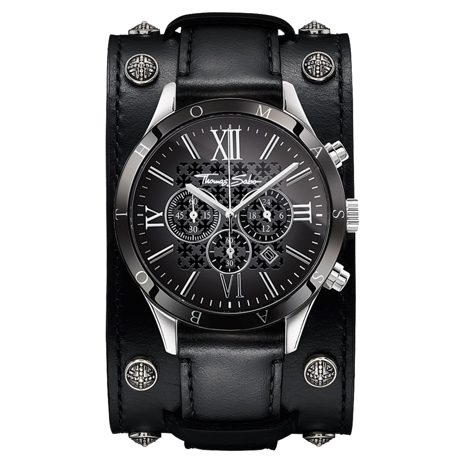 Thomas Sabo Men?s Watch Rebel Icon Men’s Watch Rebel ICON Leather, Stainless Steel, Ceramic Black