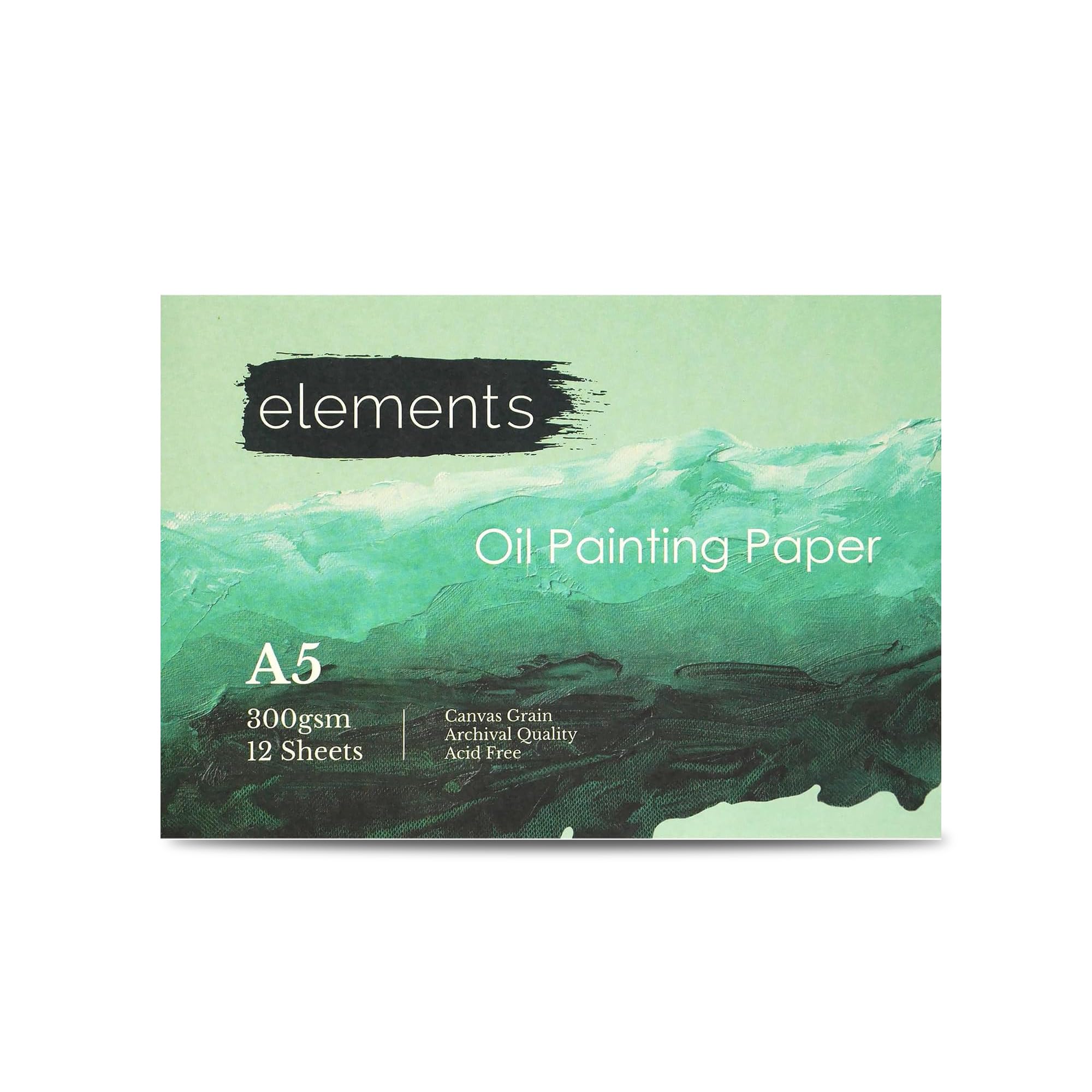 Elements A5 Oil Paint Sketchbook – Canvas Grain Textured Paper, Archival Quality No Acid Pages, Durable Hardcover Sketchbook Designed for Oil and Acrylic Techniques, White Paper, 12 Sheets, A5