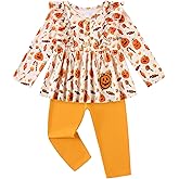 Latnnut Baby Girl Clothes Toddler Outfits Ruffle Long Sleeve Top Solid Pants 2 Piece Girls' Fall Winter Clothing Set 1-5T