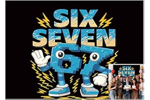 DNCJODCN Funny 6 7 Meme Backdrop Six Seven Photography Banner Birthday Party Kids Italian Brainrot Photo Props School Classro