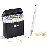 Ohuhu Alcohol Markers, Double Tipped Alcohol Based Permanent Art Marker Set for Kids Adults' Coloring Book Illustration, 80 U