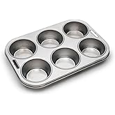 Fox Run 4867 Muffin Pan, 6 Cup, Stainless Steel