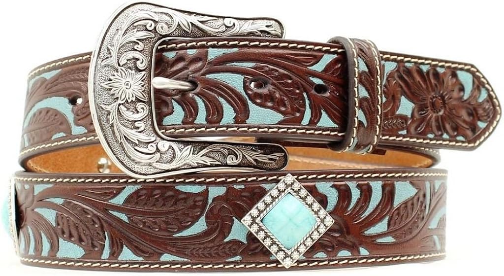 Ariat Women's Turquoise Tooled Concho Belt A1515002 Handbags