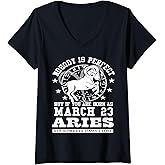 Womens Aries Star Sign March 23 Funny Astrology Horoscope Birthday V-Neck T-Shirt