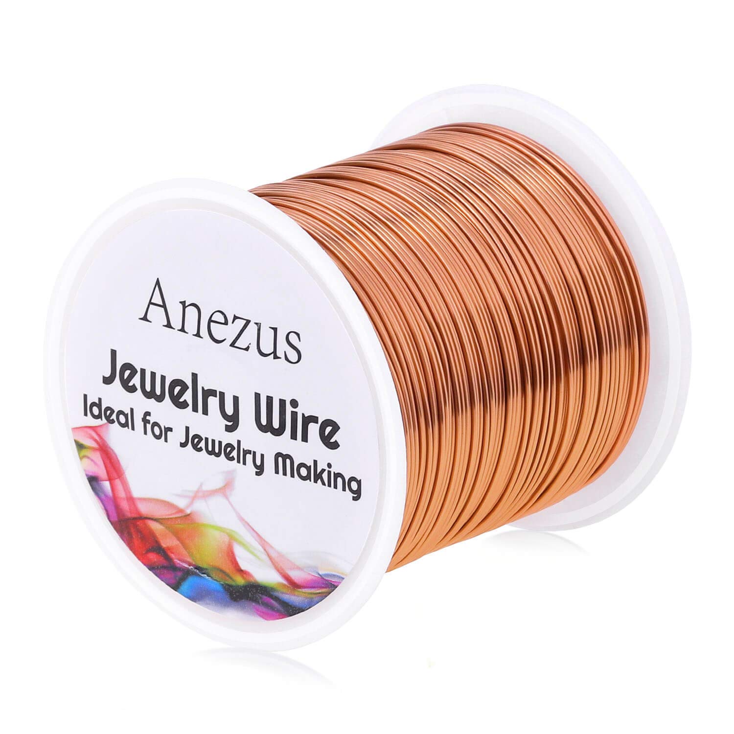 Jewellery Wire for Jewellery Making, Anezus Craft Wire, Tarnish-Resistant, Copper, Bead Wire for Jewellery Making and Crafts (0.6 mm, Copper)