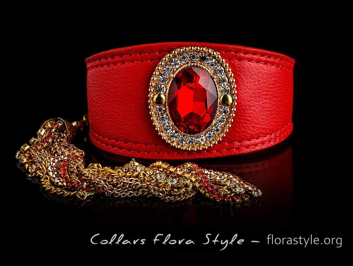 handmade leather whippet collars