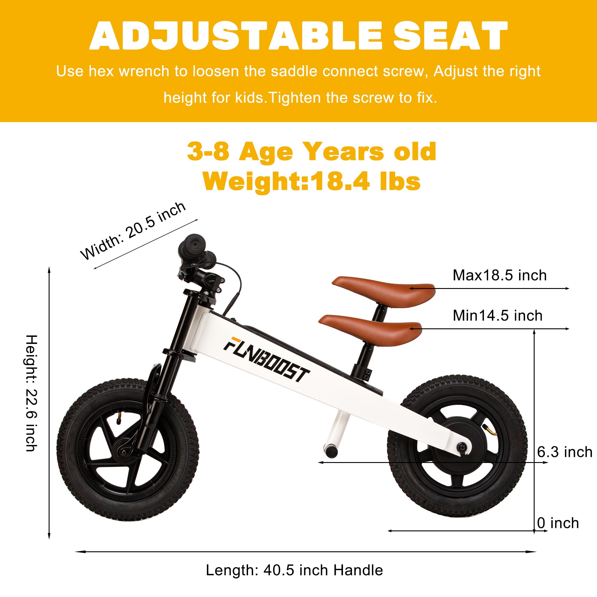 K2 Electric Balance Bike for Kids, 12 inch Pneumatic Tire Kids Electric Bike, 150W Peak Motor 24V/2AH Battery, Range 6 Miles, Suspension Fork, Adjustable Seat, Electric Motorcycle for Ages 3-8